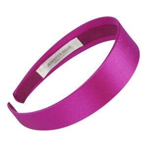 Jennifer Behr Lydia Silk Satin Headband in Hot Pink